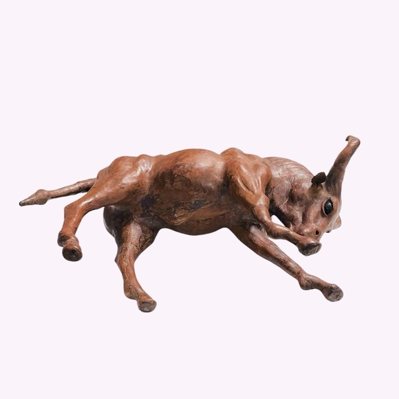 VTG Leather Wrapped Bull Sculpture Rustic , Handmade Figurine
15”L x 5"w x 9.5"H - Picture 8 of 12
